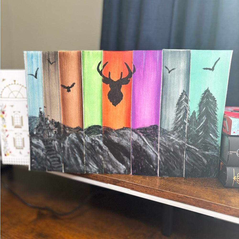Multicolor Deer Silhouette Canvas Art